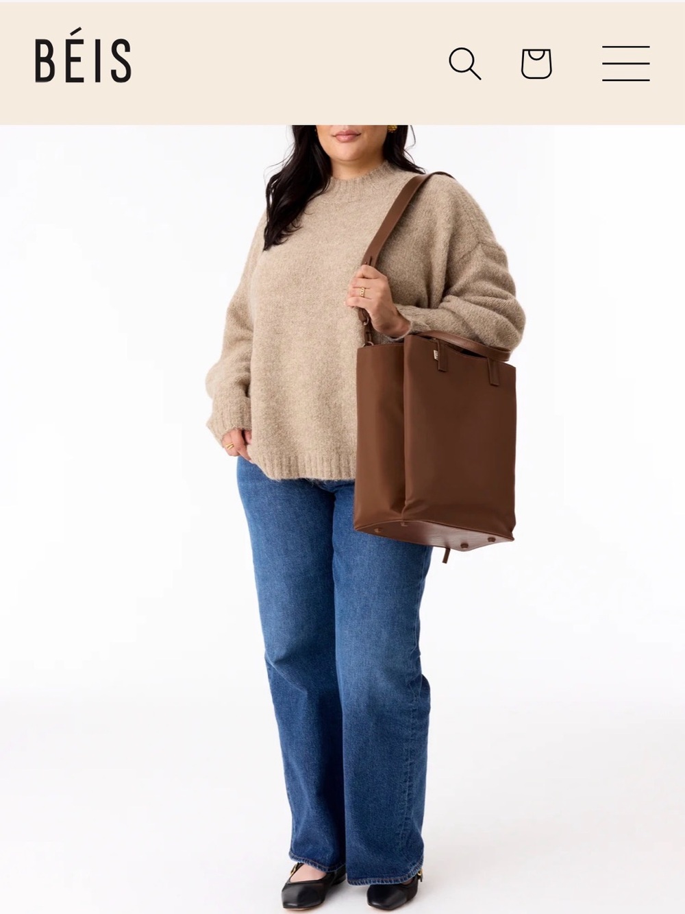 EUC BEIS Maple Commuter Tote with Crossbody Strap - Picture 5 of 6